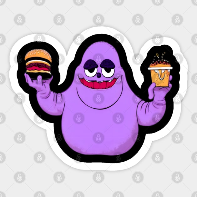 Unleash the food Joy with Grimace Sticker by Fadedstar